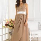 Halter Long Bridesmaid Dress Champagne Chiffon Wedding Evening Dress Sz4 6 8 10 12 14 16+