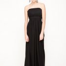 A-line Strapless Bridesmaid Dress Blue Chiffon Wedding Evening Dress Sz4 6 8 10 12 14 16+