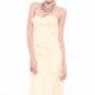 Mermaid Strapless Bridesmaid Dress Cream Yellow Satin Wedding Evening Dress Sz4 6 8 10 12 14 16+