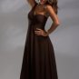 One Shoulder Long Bridesmaid Dress Brown Coffee Chiffon Wedding Evening Dress Sz4 6 8 10 12 14 16+