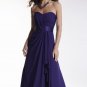 Strapless Long Bridesmaid Dress Deep Blue Chiffon Wedding Evening Dress Sz4 6 8 10 12 14 16+