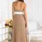 Halter Long Bridesmaid Dress Champagne Chiffon Wedding Evening Dress Sz4 6 8 10 12 14 16+