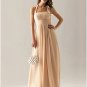 Empire Halter Long Bridesmaid Dress Champagne Chiffon Wedding Evening Dress Sz4 6 8 10 12 14 16+