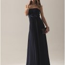 Empire Strapless Bridesmaid Dress Navy Blue Chiffon Wedding Evening Dress Sz4 6 8 10 12 14 16+