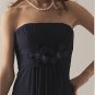 Empire Strapless Bridesmaid Dress Navy Blue Chiffon Wedding Evening Dress Sz4 6 8 10 12 14 16+