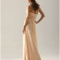 Empire Halter Long Bridesmaid Dress Champagne Chiffon Wedding Evening Dress Sz4 6 8 10 12 14 16+