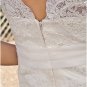 Little White Lace Bridal Wedding Dress V-neck Short Evening Prom Gown Sz4 6 8 10 12 14+