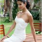 Little White Lace Sheath Bridal Wedding Dress Strapless Short Evening Prom Gown Sz4 6 8 10 12 14+