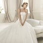 Strapless White Lace Tulle Wedding Dress Ball Gown Bridal Dress Sz6 8 10 12 14+Custom