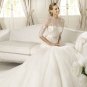 Full Sleeve Ivory Lace Tiered Wedding Dress Ball Gown Bridal Dress Sz6 8 10 12 14+Custom