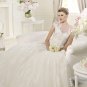 2013 New Boat Neck White Lace Wedding Dress Bridal Evening Prom Dress Monceau Sz 2-16+Custom