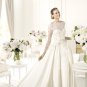 2013 Full Sleeve White Lace Satin Wedding Dress Bridal Evening Prom Dress Monet Sz 2-16+Custom