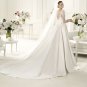 2013 Full Sleeve White Lace Satin Wedding Dress Bridal Evening Prom Dress Monet Sz 2-16+Custom