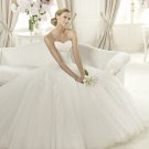 Strapless White Lace Tulle Wedding Dress Bridal  Ball Gown Planeta Prom Dress Sz 2-16+Custom