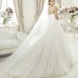 Strapless White Lace Tulle Wedding Dress Bridal Ball Gown Planeta Prom Dress Sz 2-16+Custom