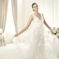 2013 New V-neck White Lace Tulle Wedding Dress Bridal Ball Gown Planeta Prom Dress Sz 2-16+Custom
