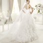 A-line White Organza Wedding Dress Thin Straps Bridal Evening Prom Dress Usual Sz 2-16+Custom