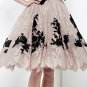 Champagne Black Lace Sleeveless Bridal Wedding Dress A-line Short Evening Prom Gown Sz2-16+