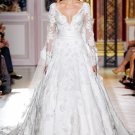 2013 New White Lace Wedding Dress A-line Long Sleeves V-neck Bridal Dress Gown Sz 2-16+Custom