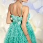 Spaghetti Straps Teal Blue Bridal Evening Dress Short Prom Cocktail Dress Sz6 8 10 12 14+