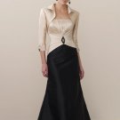 Strapless Evening Dress Cream Blue Black Taffeta Prom Dress Mother of the Bride Dress