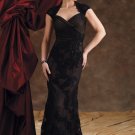 Cap Sleeve Evening Dress Blac Lace Prom Dress Mother of the Bride Groom Dress
