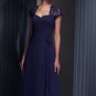 Strapless Evening Dress Blue Chiffon Prom Dress Mother of the Bride Groom Dress Free Lace Bolero