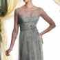 3/4 Sleeve Evening Dress Green Tulle Lace Prom Dress Mother of the Bride Groom Dress Sz2-16+