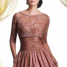 Strapless Evening Dress Black Rosy Brown Lace Prom Dress Mother of the Bride Groom Dress Sz2-16+