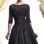 Strapless Evening Dress Black Rosy Brown Lace Prom Dress Mother of the Bride Groom Dress Sz2-16+
