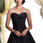 Strapless Evening Dress Black Rosy Brown Lace Prom Dress Mother of the Bride Groom Dress Sz2-16+