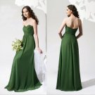 4 Pcs Free Shipping Evening Dress Prom Dress Long Green Chiffon Bridesmaid Dress Sz 2-16+Custom