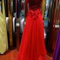 A-line Ivory White Red Wedding Gown V-neck Bridal Wedding Dress Prom Evening Dress Sz4 6 8 10 12 14+
