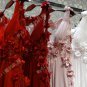 A-line Ivory White Red Wedding Gown V-neck Bridal Wedding Dress Prom Evening Dress Sz4 6 8 10 12 14+