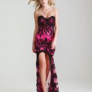 Strapless Cream Black Purple Pink Lace Hi-low Bridal Evening Party Cocktail Prom Dress Sz2-16+