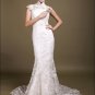 MANDARIN Ivory White Lace Bridal Wedding Dress Gown Short Sleeves