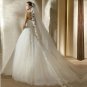 Strapless Ivory Organza Wedding Dress Beaded Bridal Evening Prom Dress Sz 2-16+Custom