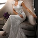 2013 New Ivory White Lace Bridal Wedding Dress Gown Cap Sleeves
