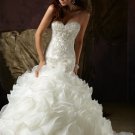 Strapless Ivory Organza Wedding Dress Embroidery Bridal Wedding Gown Sz 2-16+Custom