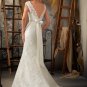 Discount Mermaid Lace Boat Neck V-back Bridal Wedding Gown Bridal Dress Sz 2-14+Custom