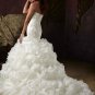 Strapless Ivory Organza Wedding Dress Embroidery Bridal Wedding Gown Sz 2-16+Custom