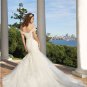 White Ivory Bridal Wedding Gown Off Shoulder Organza Memaid Wedding Dress Sz4 6 8 10 12 14+