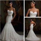 2013 New Ivory White Lace Bridal Wedding Dress Strapless Mermaid Wedding Gown