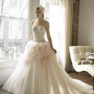 A-line Pink Cream Wedding Dress Strapless Bridal Dress Quinceanera Ball Gown Sz2 4 6 8 10 12 14+
