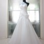 A-line One Shoulder Bridal Bridesmaid Prom Gown White Organza Bridal Wedding Dress Gown