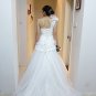 A-line One Shoulder Bridal Bridesmaid Prom Gown White Organza Bridal Wedding Dress Gown