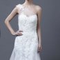 2013 New White Lace Tulle Bridal Wedding Dress One Shoulder Mermaid Wedding Gown