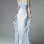Baby Blue Chiffon Bridal Wedding Evening Dress Thin Straps Bridal Prom Dress Formal Gown