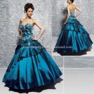 Strapless Blue Bridal Ball Gown A-line Prom Party Quinceanera Dress Q4 Sz2-16+Custom