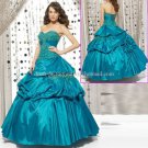 Strapless Blue Bridal Ball Gown A-line Prom Party Quinceanera Dress Q8 Sz2-16+Custom